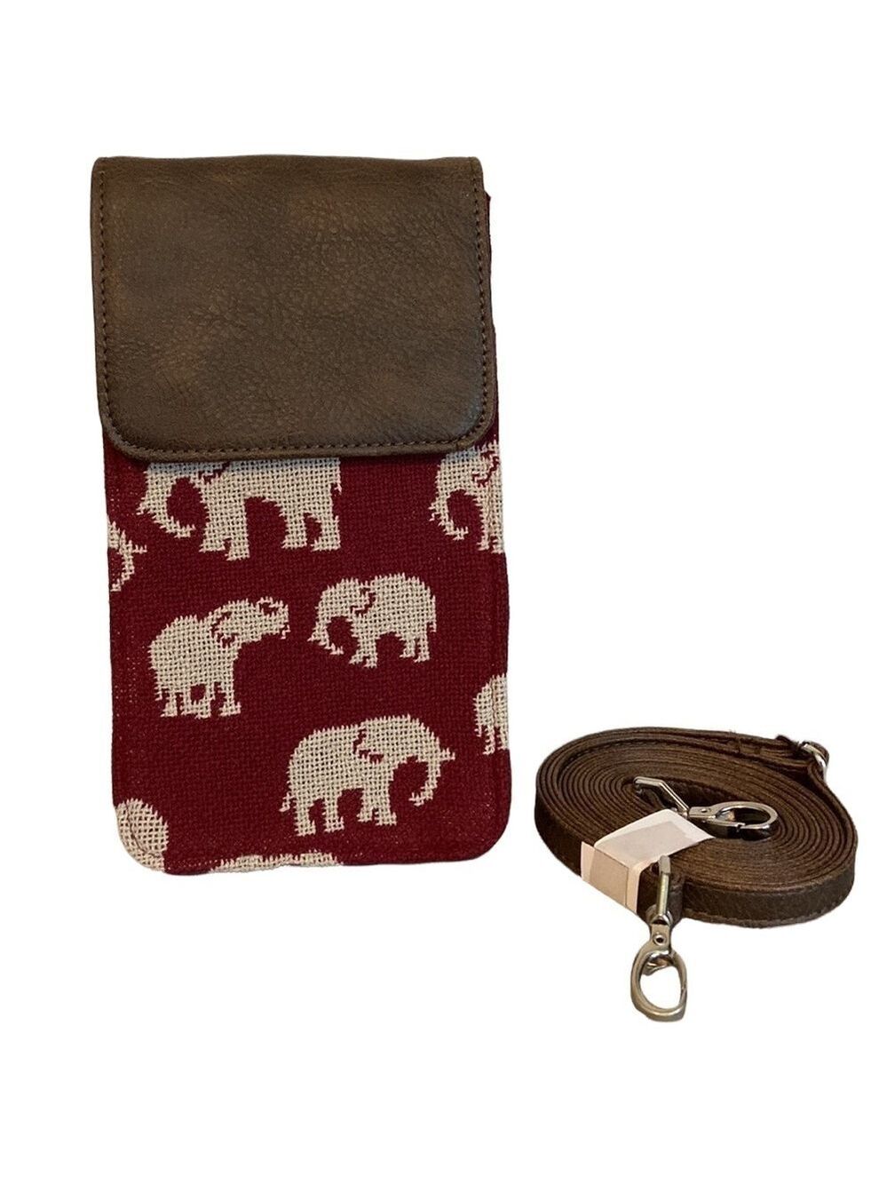 Thirty-One Call Me Crossbody Safari Weave Red Brown New